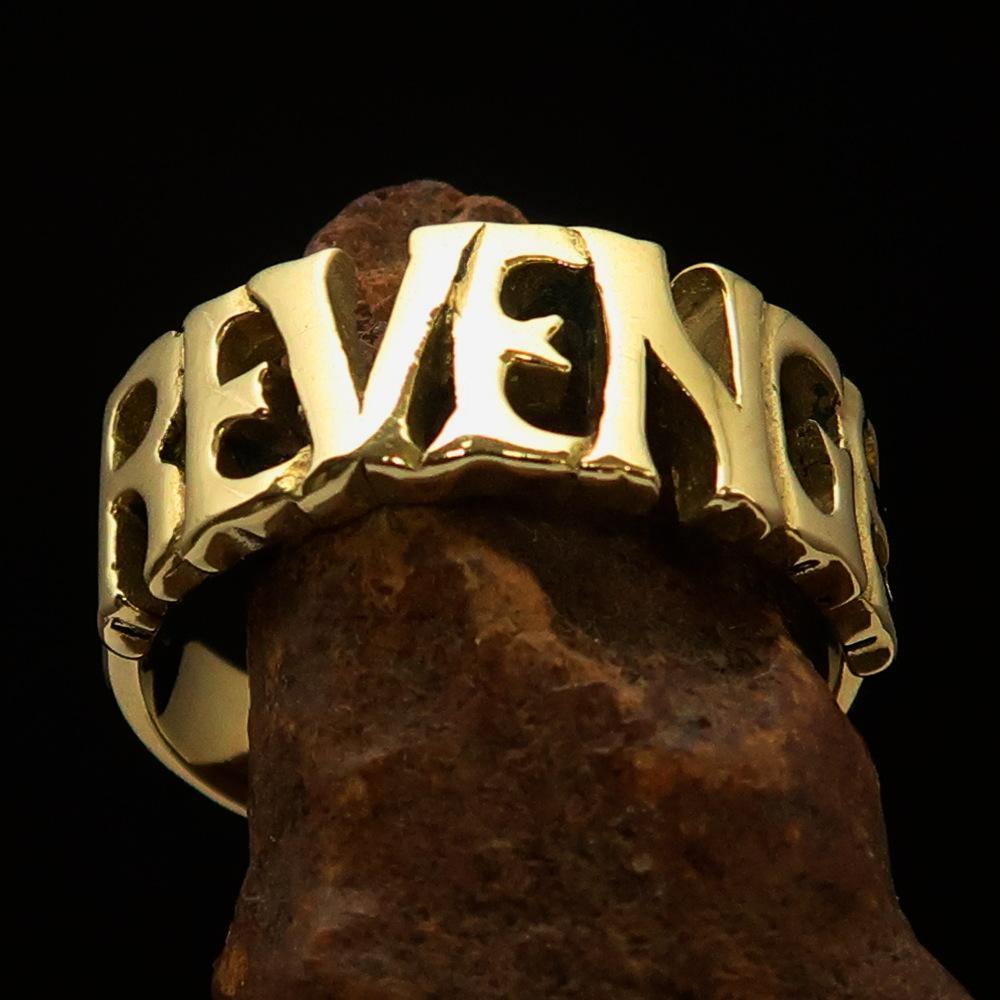 Excellent Crafted Men's one Word Revenge Ring - solid Brass-1