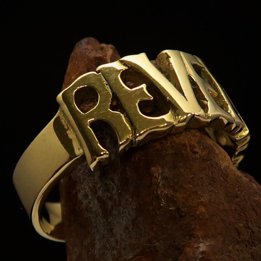 Excellent Crafted Men's one Word Revenge Ring - solid Brass-2