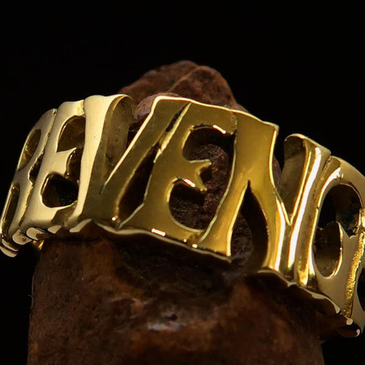 Excellent Crafted Men's one Word Revenge Ring - solid Brass-0